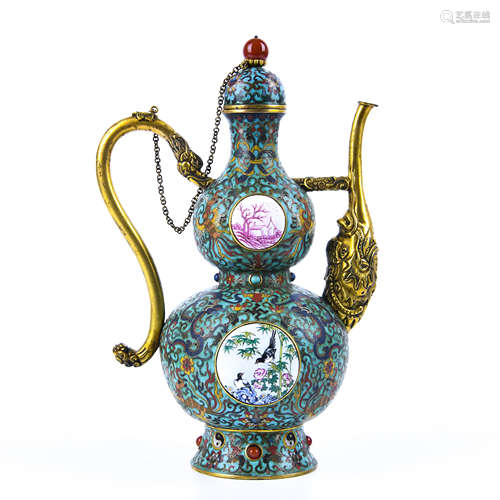 Cloisonne wine pot