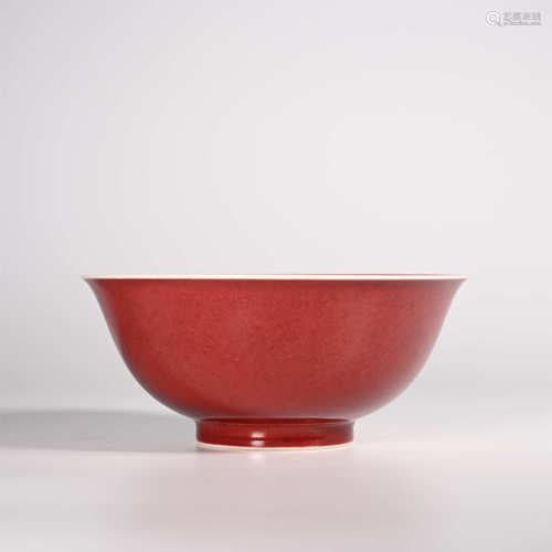 Yongzheng of Qing Dynasty            Red glazed bowl