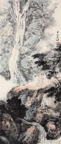 杨善深款  山水人物  画心