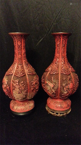 OLD Chinese carved cinnabar lacquered items …