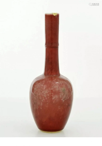 Kangxi red shaft long neck VASE