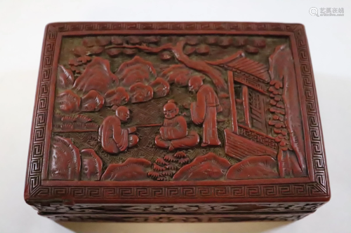 Chinese antique cinnabar box, 2.1