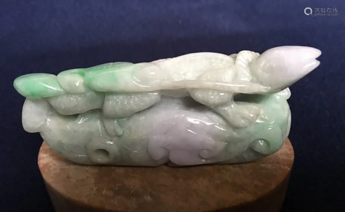 A Natural Jadeite dragon ornament, 3.85x1…