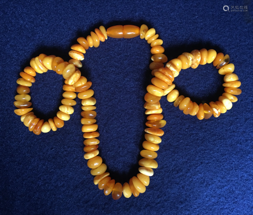 A NATURAL AMBER Necklace,L, 21.5?