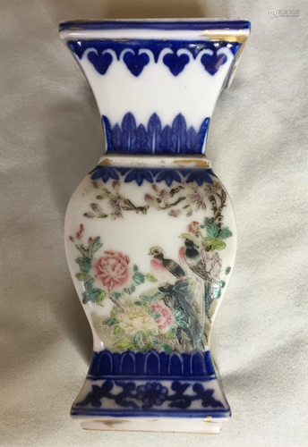 An Old Vase w/Famille Rose on W/B …