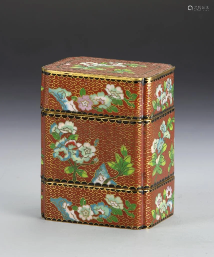 Chinese Cloisonne Stacking Boxes