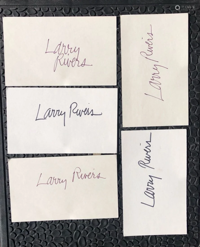 Four Signature Cards of Larry Riveis