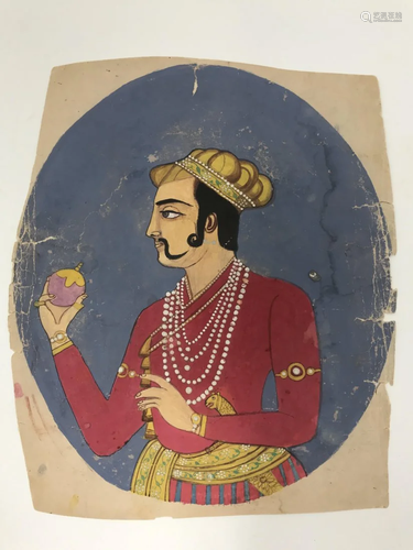 Old Indian Miniature Paintings of a Mughal Pri…