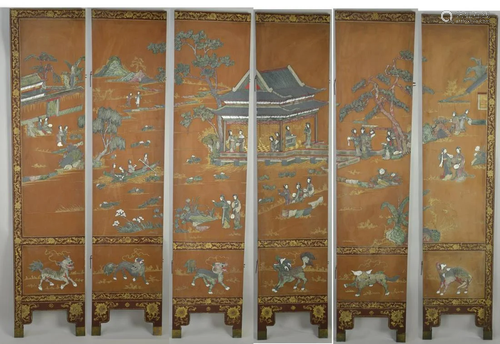 Chinese Panel Screen with Stone