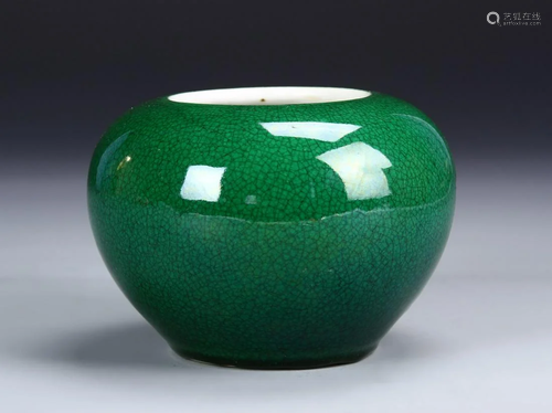 Chinese Green Crackle Glazed Brush Pot