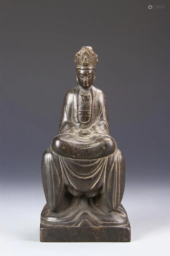 Chinese Wood Guanyin Figure