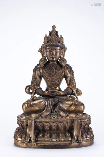 Large Antique Gilt Buddha