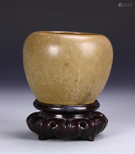 Chinese Teadust Glazed Brush Pot