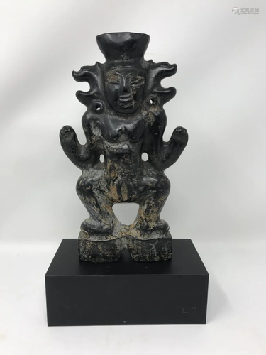 Chinese Black Jade Stone Female Divinity