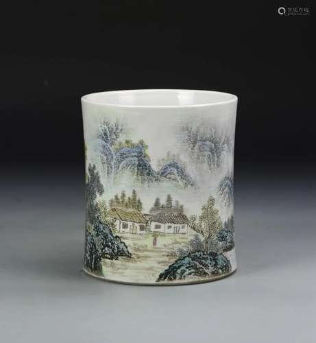 Chinese Famille Rose Brush Pot