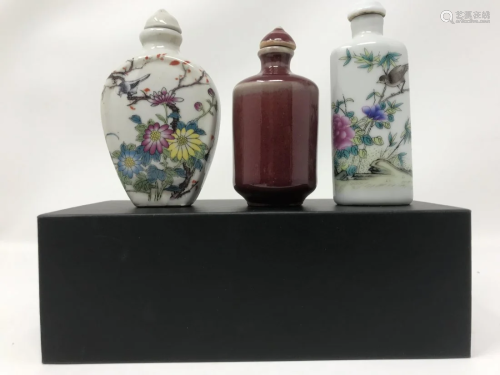 Three old Chinese Snuff Bottles