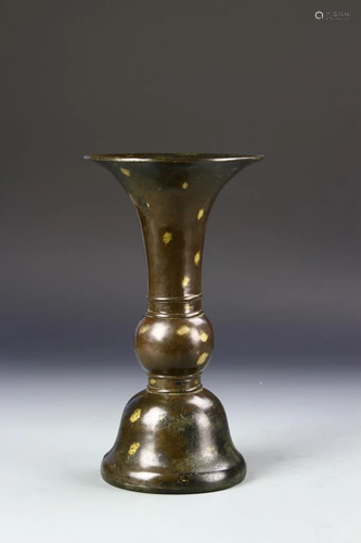 Chinese Bronze Gu Vase