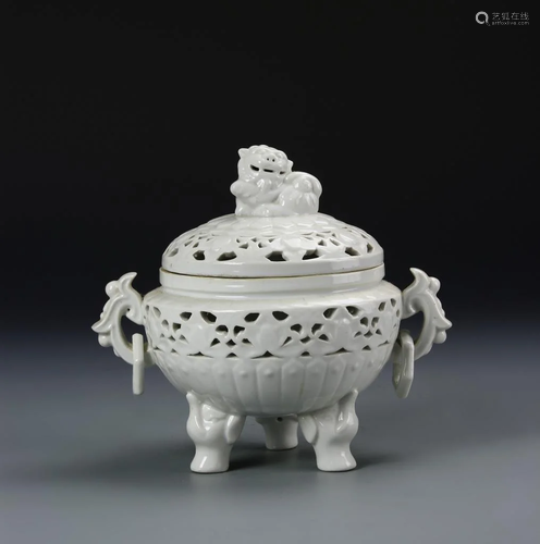 Chinese Blanc de Chine Tripod Censer