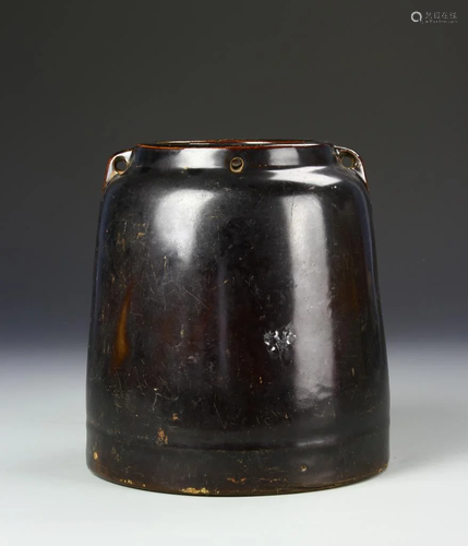 Chinese Antique Black Glazed Jar