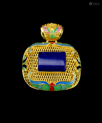 A Gilt Bronze Cloisonne Pendant studde…