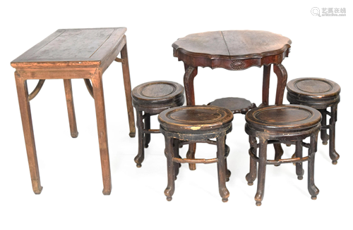 [Chinese] A Set of Old Elm Wood Dining Tabl…