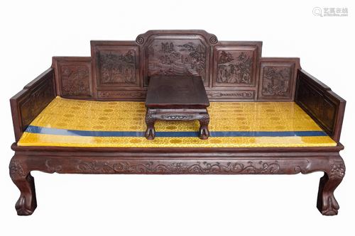 [Chinese] A Hardwood Arhat Bed with…