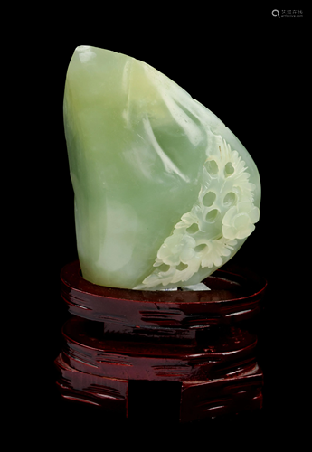 [Chinese] A Xiuyan (Lotus) Jade Carved Orna…