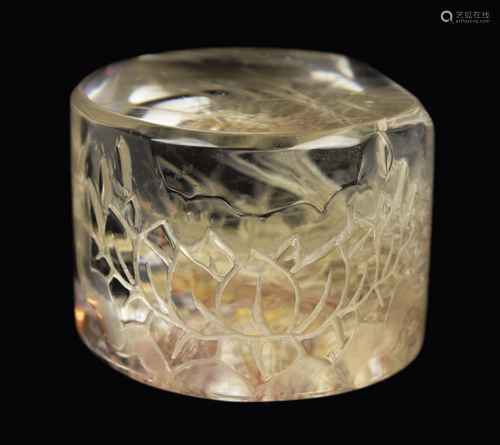 White Rutilated Quartz Carved with Relief…