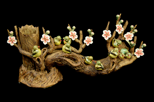 A Pottery Ornament of Peach Flower Branch …