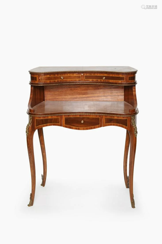 A French Style Desk with Bronze Edge