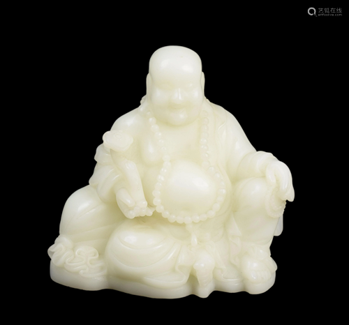 [Chinese] A Xinjiang White Jade Carved Laughi…