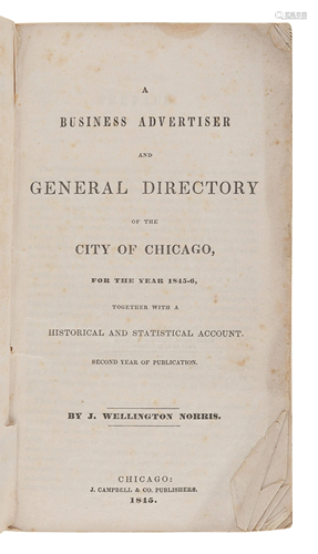 [CHICAGO]. NORRIS, J. Wellington. A …