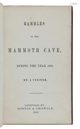 [MAMMOTH CAVE]. A group of 3 works abo…