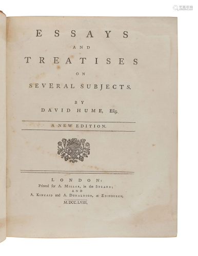 HUME, David (1711-1776). Essays and Treati…