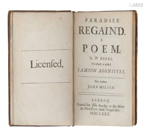 MILTON, John (1608-1674). Paradise Regain'd.…