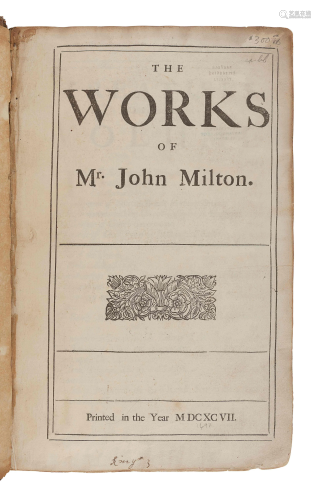 MILTON, John (1608-1674). The Works. London: