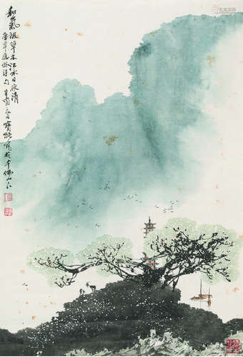 刘宝纯（b.1932） 1981年作 山水 镜片 设色纸本