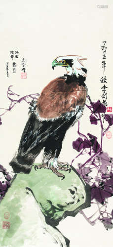 李剑晨（1900-2002） 1985年作 英雄图 立轴 设色纸本