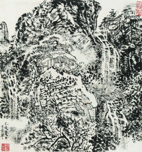 张仃（1917-2010） 山水 镜片 设色纸本
