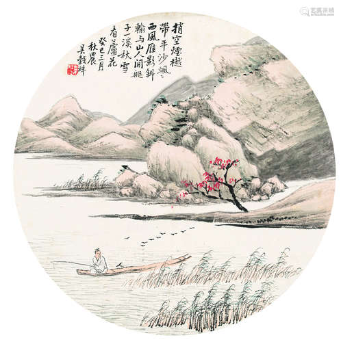 吴谷祥（1848-1903） 1893年作 山水 镜片 设色纸本