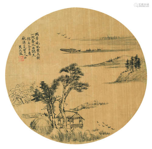 吴大征（1835-1902） 山水 镜片 设色绢本