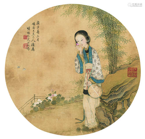 费丹旭（1802-1850） 1840年作 人物 镜片 设色绢本