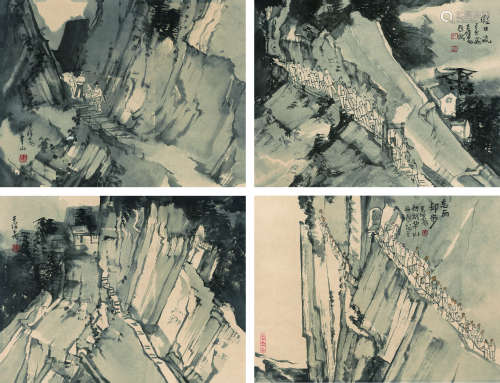 王保安（b.1964） 2009年作 华山系列 镜片 设色纸本