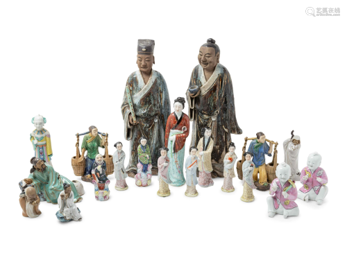 20 Chinese Porcelain and Mud Figures