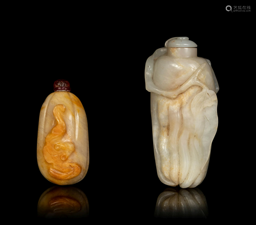 Two Chinese Jade Snuff Bottles