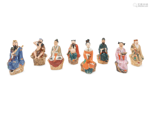 A Set of Eight Chinese Famille Rose Porce…
