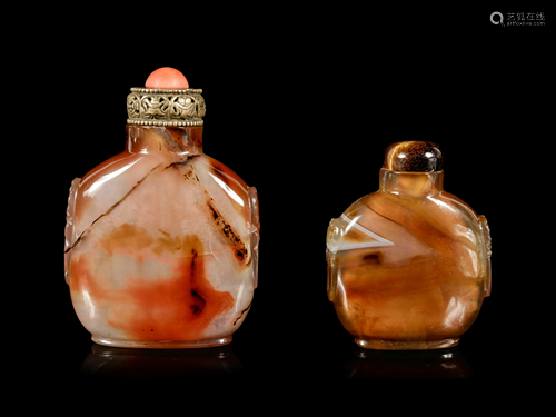 Two Agate Snuff Bottles