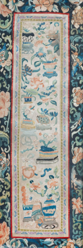 A Chinese Embroidered Silk Rectangu…
