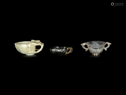 Three Chinese Hardstone Cups