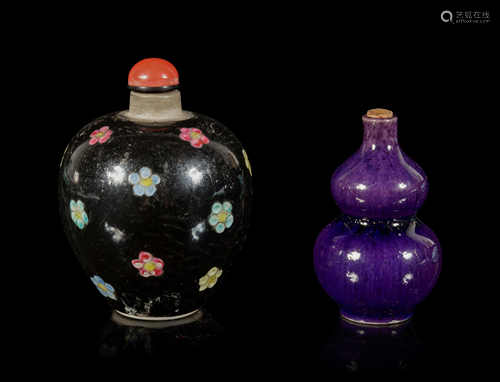 Two Porcelain Snuff Bottles